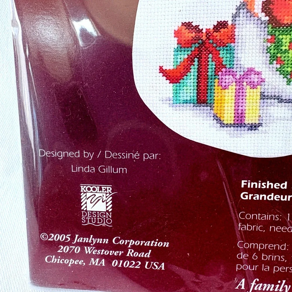 Vintage 2005 Janlynn Snow Folks Stocking Cross Stitch Kit 18in Snowman 2005